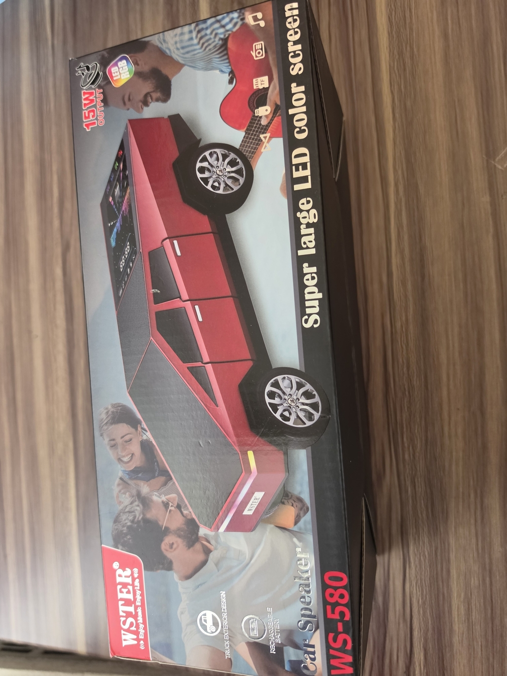 WSTER WS-580 Kids Car-Shaped Bluetooth Speaker - Red
